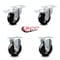 Service Caster 4 Inch Hard Rubber Wheel Swivel Top Plate Caster Lock Brakes 2 Rigid SCC, 2PK SCC-TTL20S414-HRS-2-R-2 - alternate 1